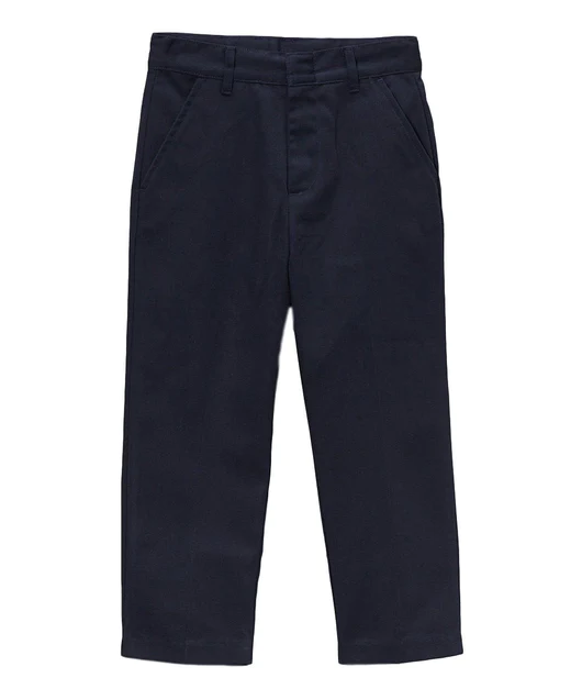 Boy's Navy Uniform Twill Pants Flat Front Pants